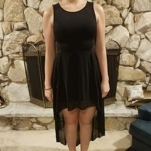 High-low black dress